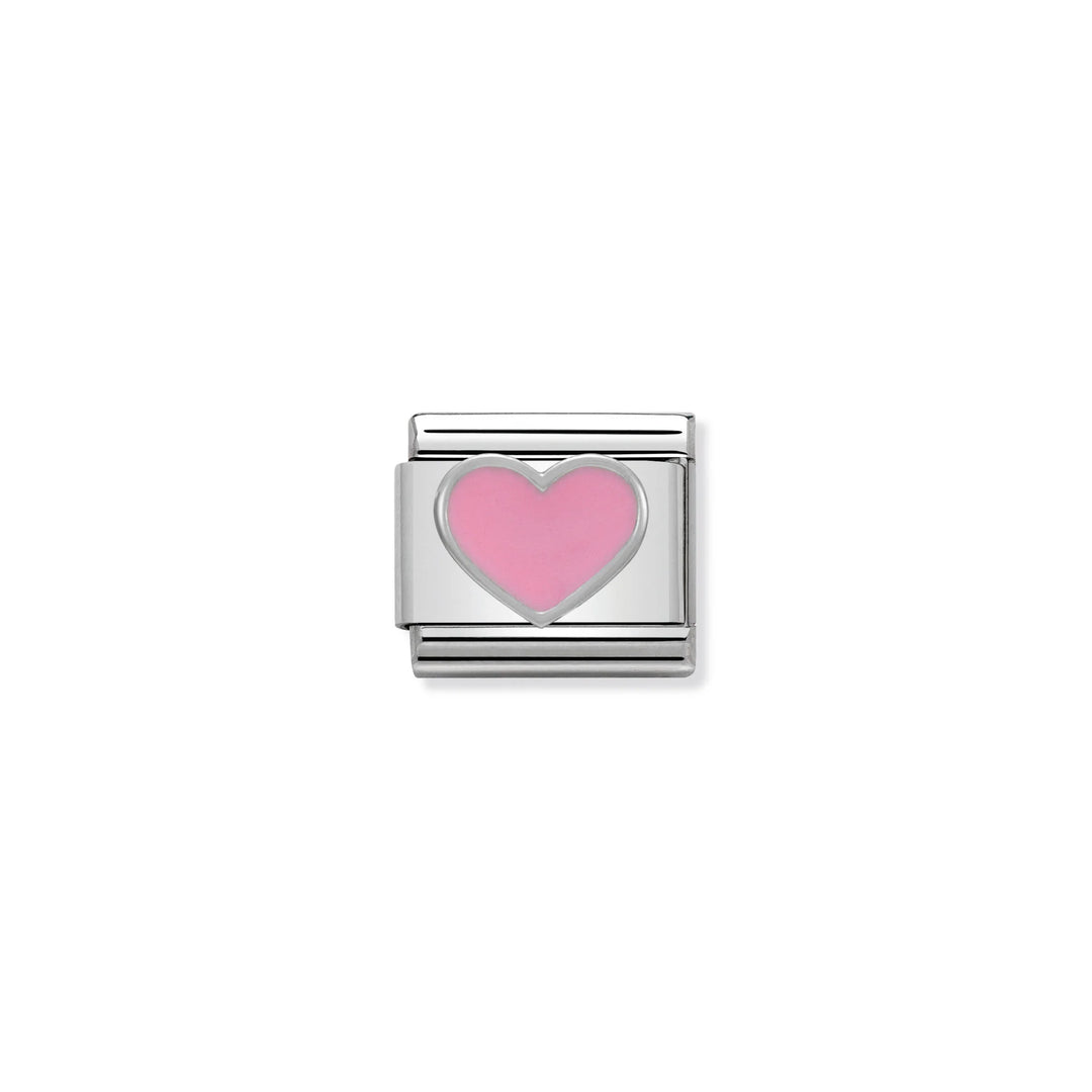 Nomination Classic Link 330202/18 Pink Heart in Enamel & Sterling Silver