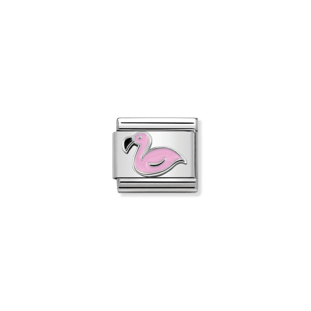 Nomination Classic Link 330202/43 Flamingo in Enamel & Sterling Silver