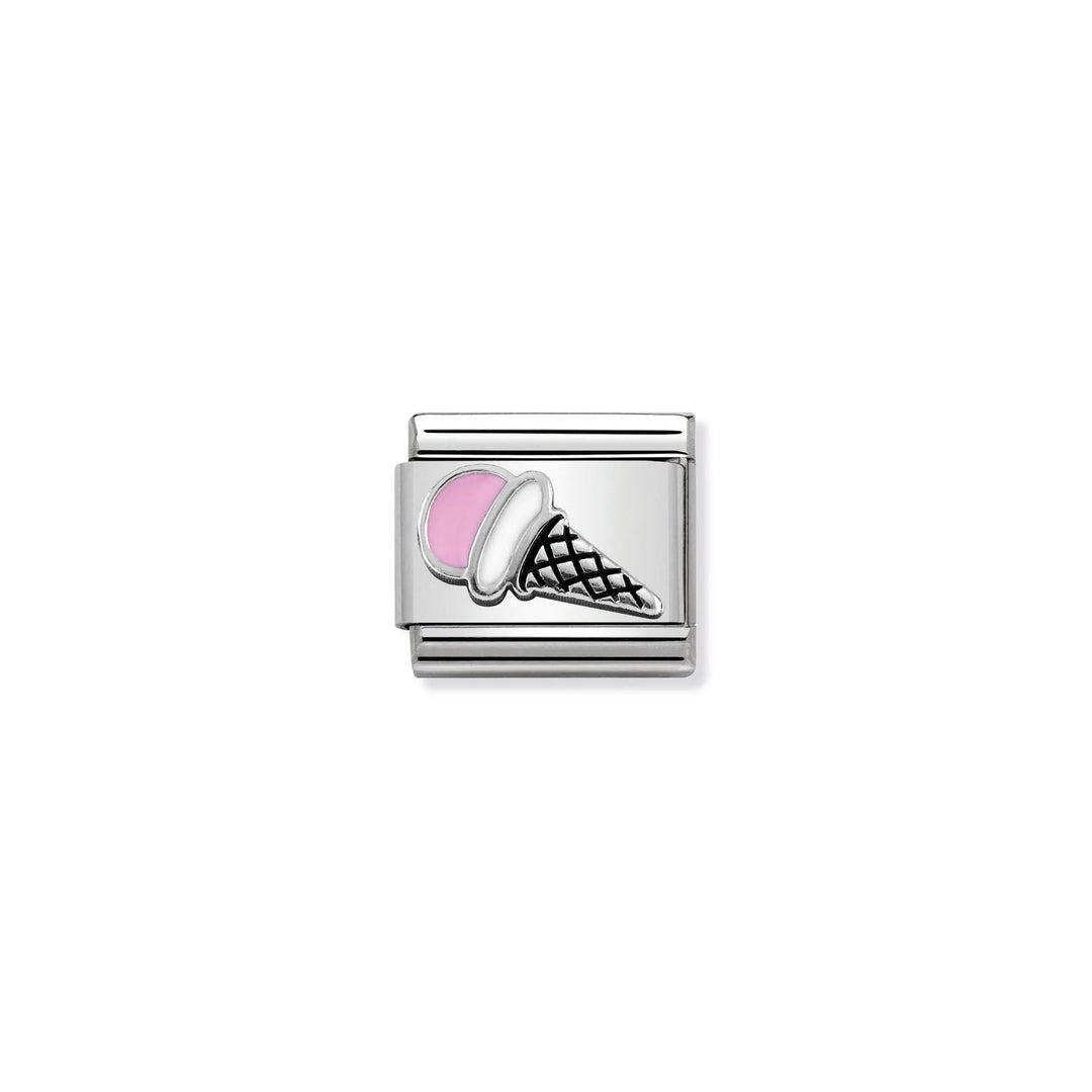 Nomination Classic Link 330202/44 Pink Ice Cream in Enamel & Sterling Silver