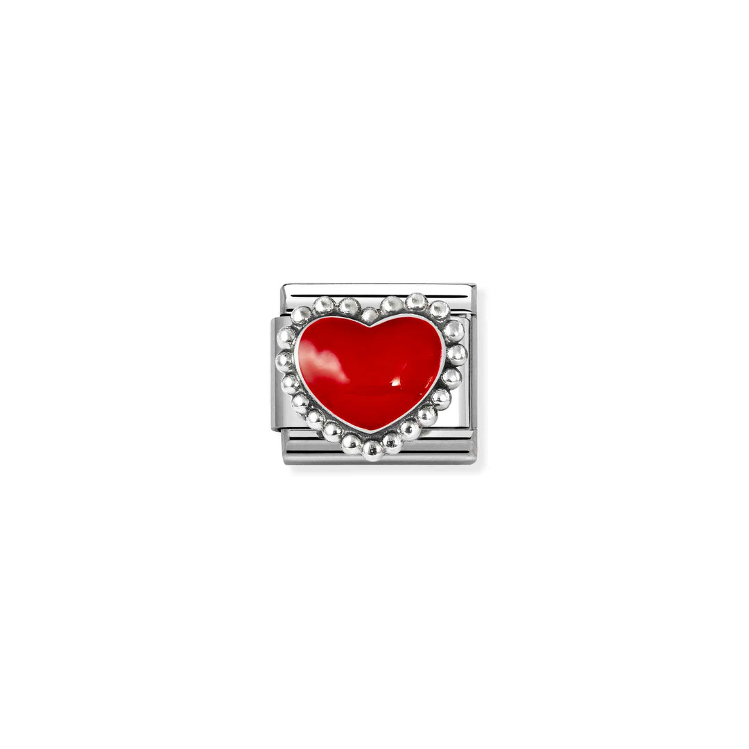 Nomination Classic Link 330204/39 Red Heart in Sterling Silver & Enamel