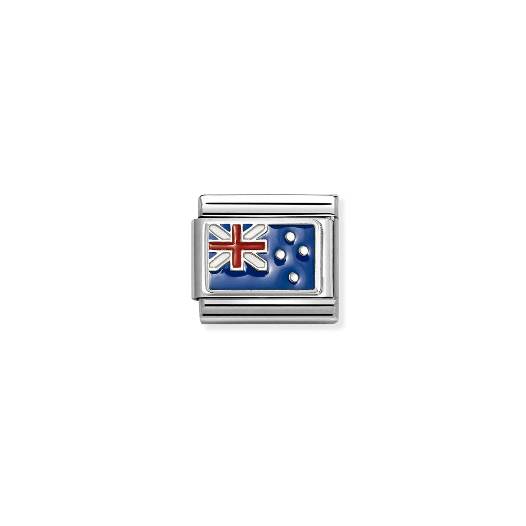 Nomination Classic Link 330207/35 New Zealand Flag in Enamel & Sterling Silver