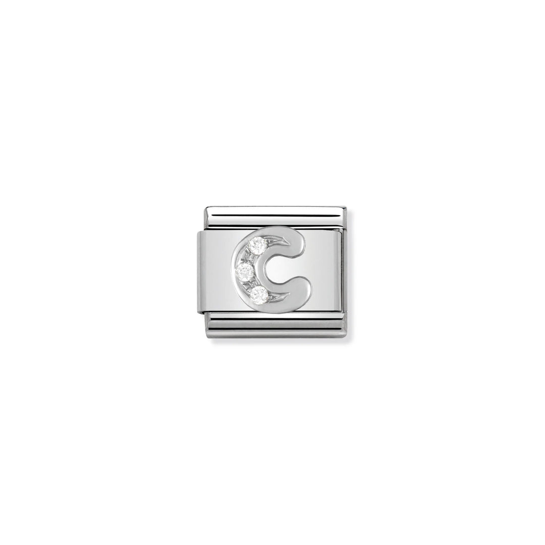 Nomination Classic Link 330301/02 Letter C with CZ in Sterling Silver