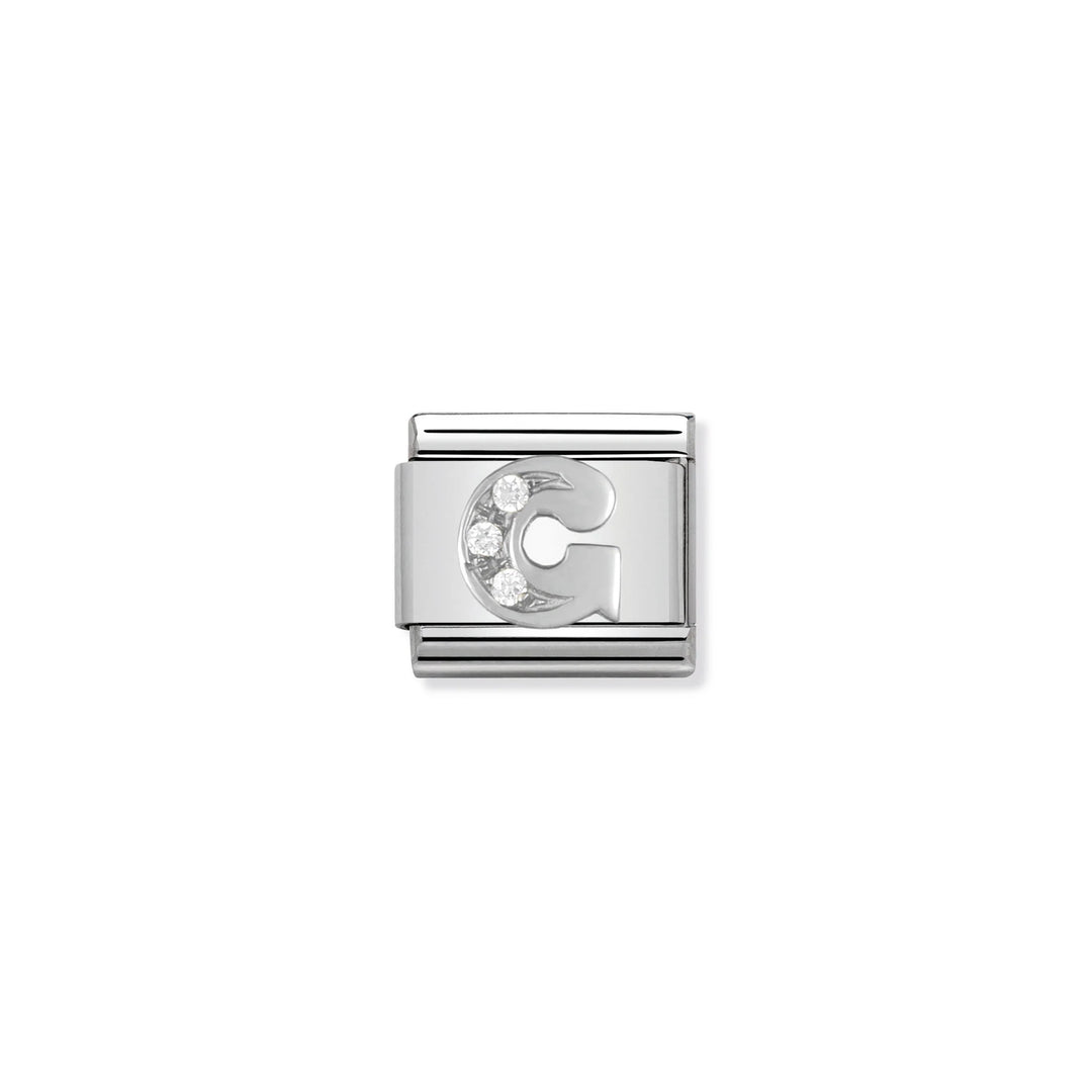 Nomination Classic Link 330301/07 Letter G with CZ in Sterling Silver