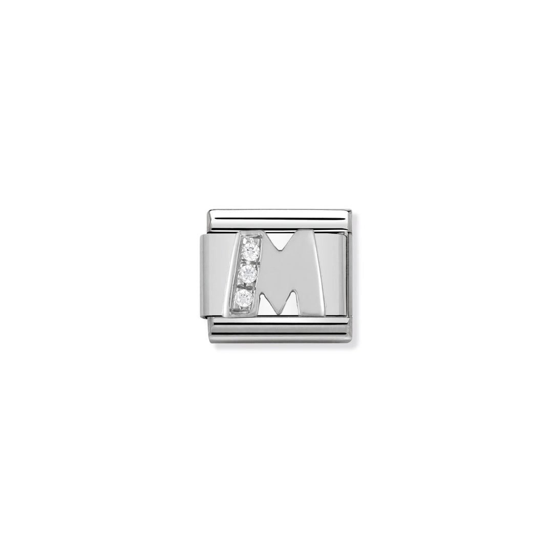 Nomination Classic Link 330301/02 Letter M with CZ in Sterling Silver