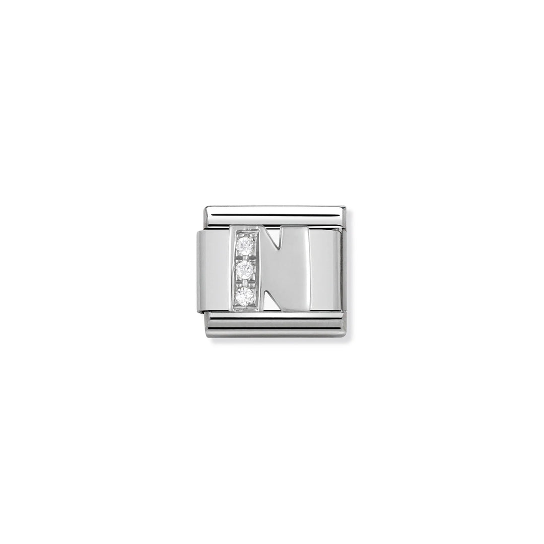 Nomination Classic Link 330301/02 Letter N with CZ in Sterling Silver
