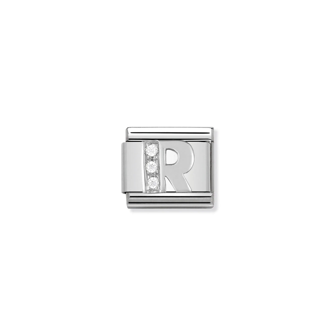 Nomination Classic Link 330301/02 Letter R with CZ in Sterling Silver