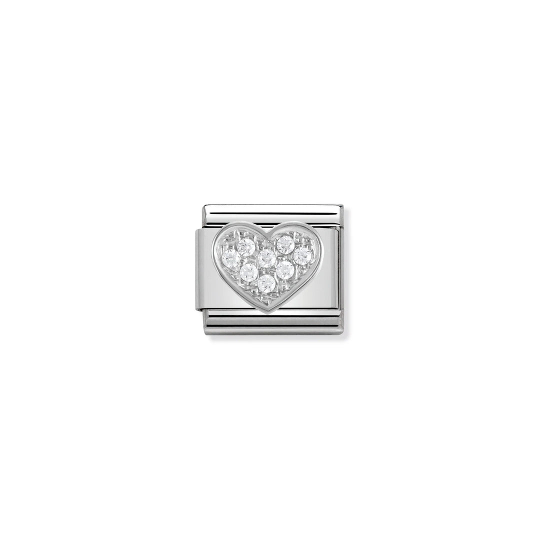 Nomination Classic Link 330304/01 Heart with CZ in Sterling Silver