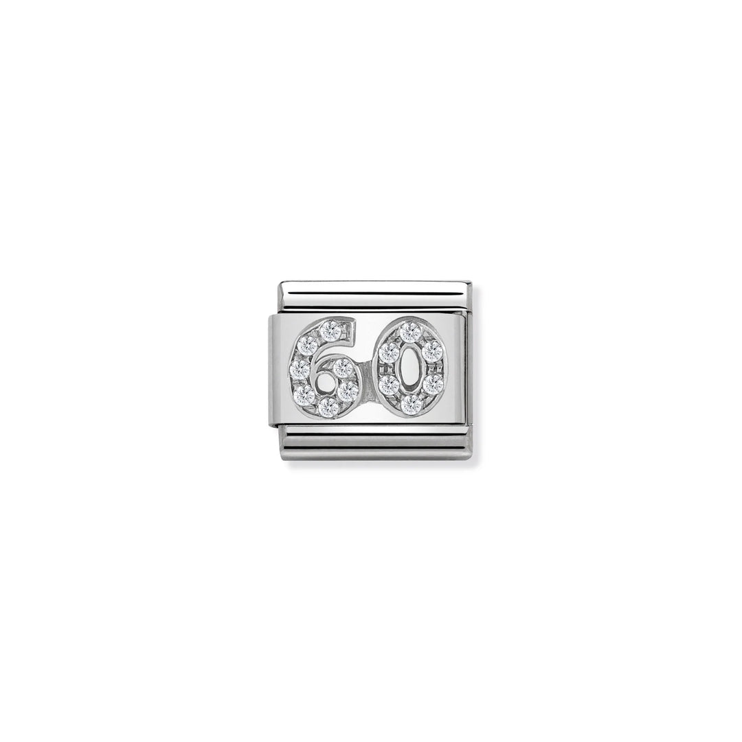 Nomination Classic Link 330304/24 Number 60 with CZ in Sterling Silver