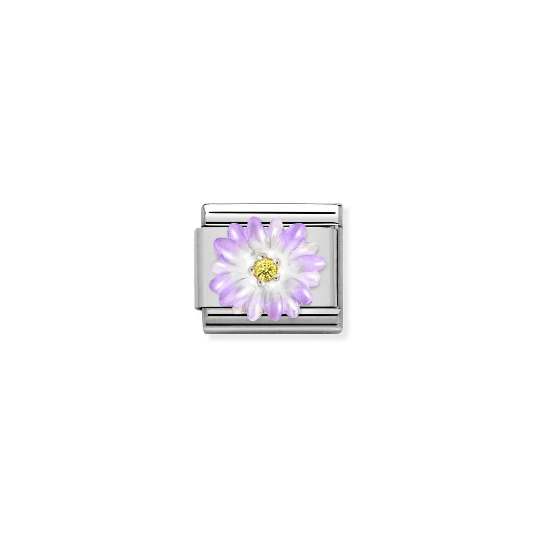 Nomination Classic Link 330321/03 Enamel Purple Flower in Sterling Silver