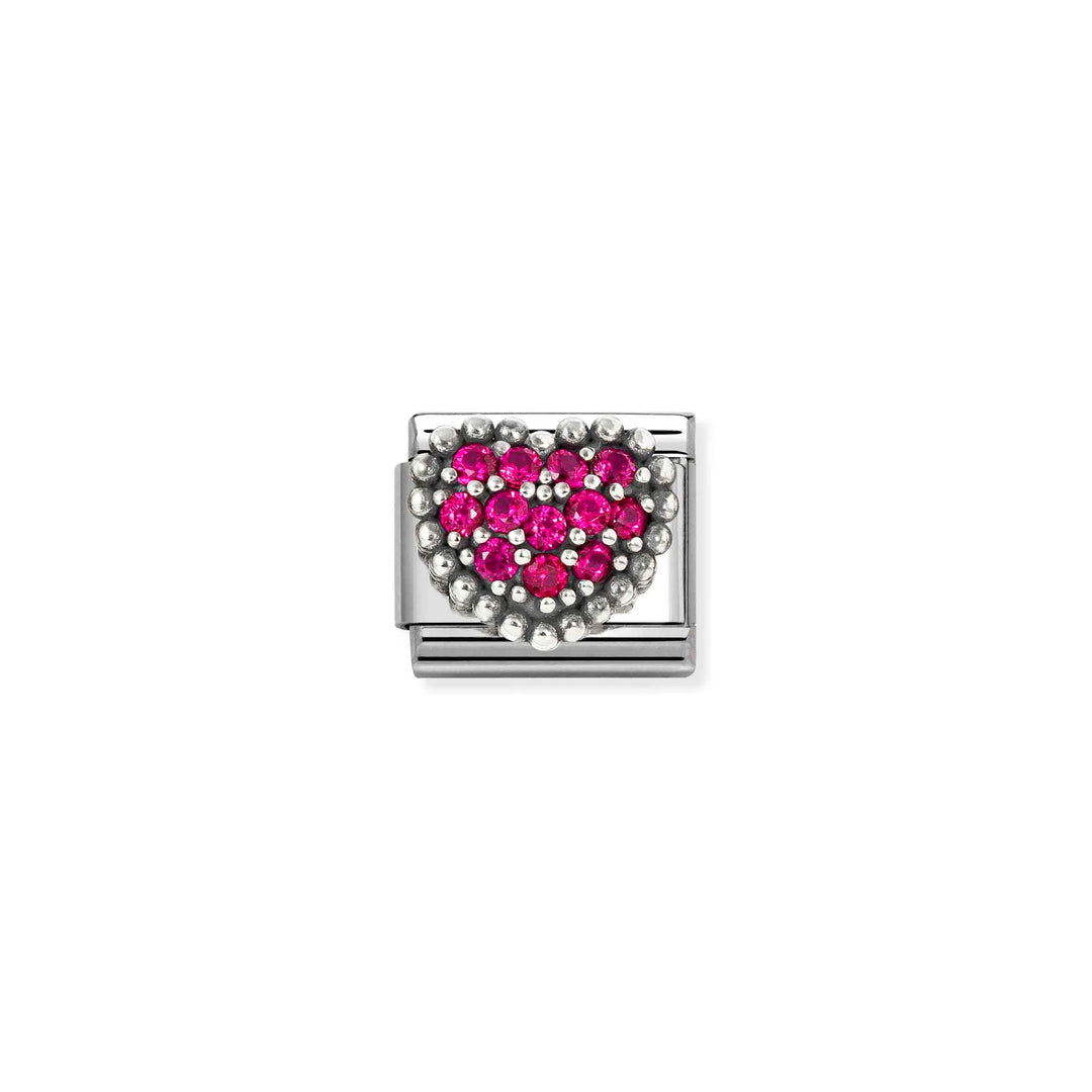 Nomination Classic Link 330327/08 Heart in Sterling Silver & Red CZ