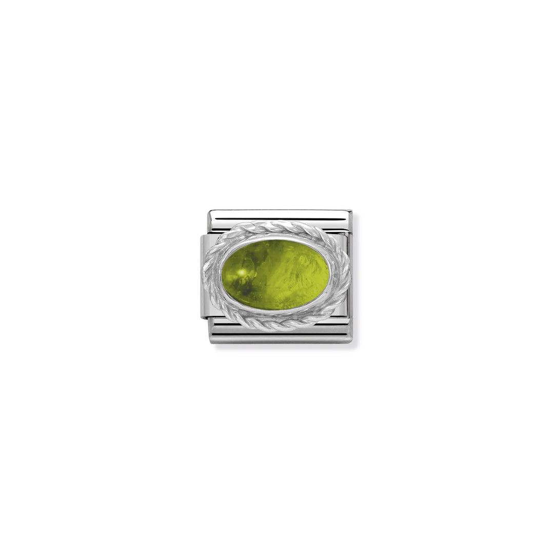Nomination Classic Link 330504/05 Peridot Stone in Sterling Silver