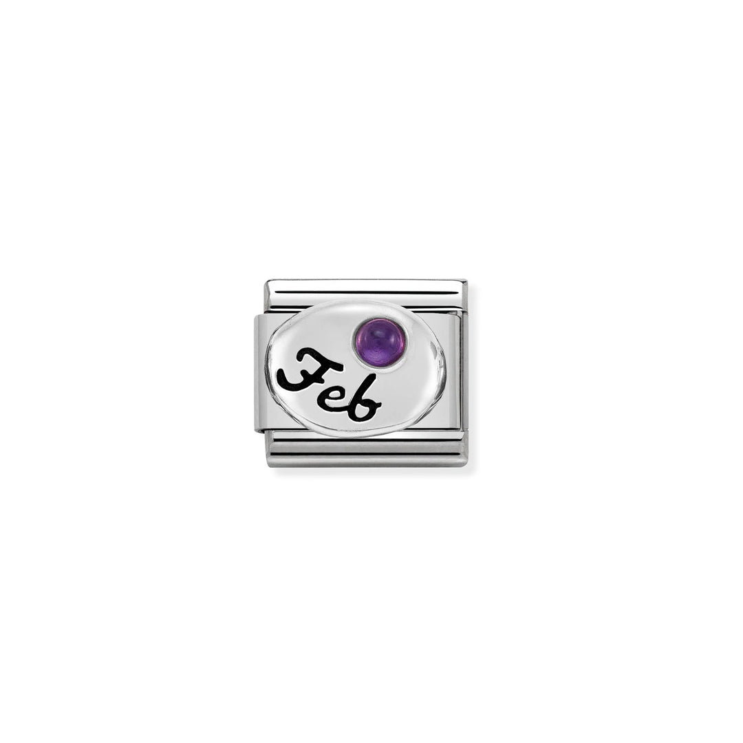 Nomination Classic Link 330505/02 February Amethyst in Sterling Silver