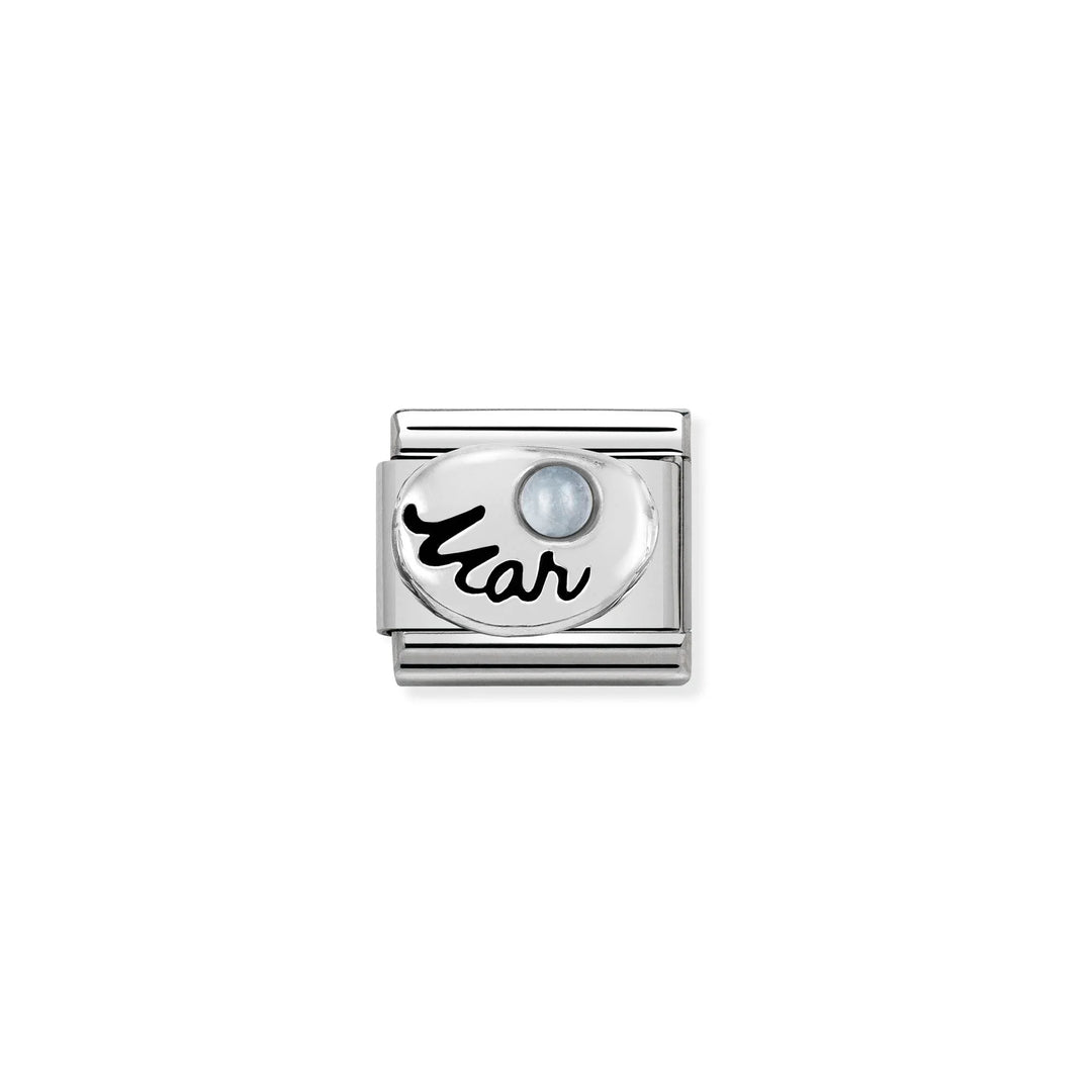Nomination Classic Link 330505/03 March Aquamarine in Sterling Silver