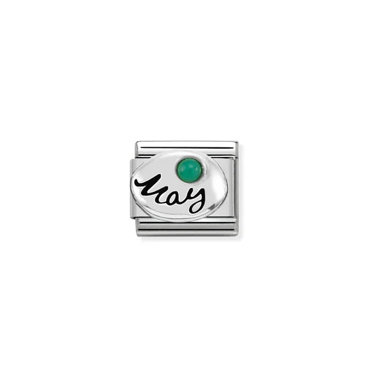 Nomination Classic Link 330505/05 May Emerald in Sterling Silver