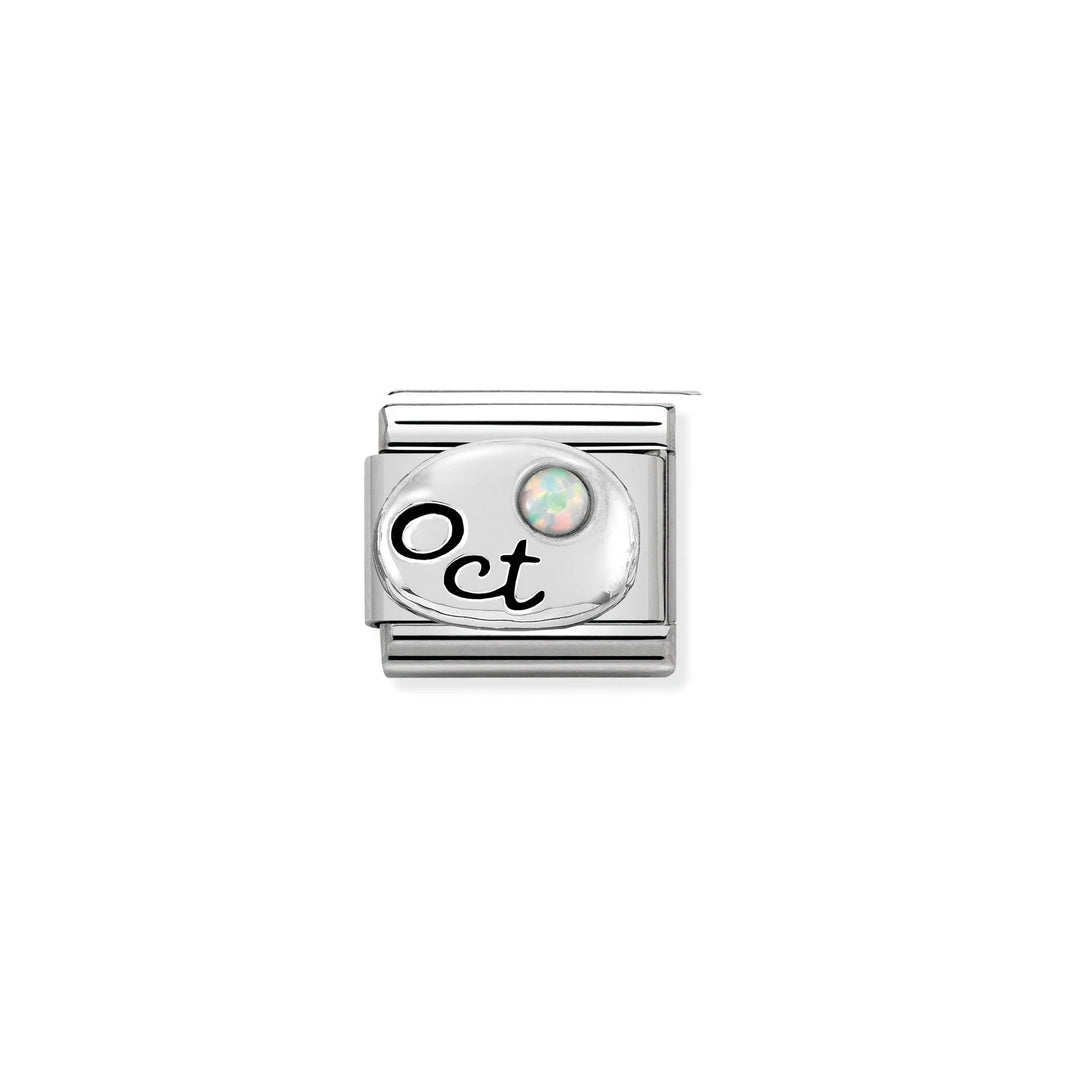 Nomination Classic Link 330505/10 October White Opal in Sterling Silver
