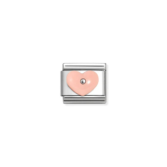 Nomination Classic Link 330509/18 Heart with Pink Stone in Sterling Silver