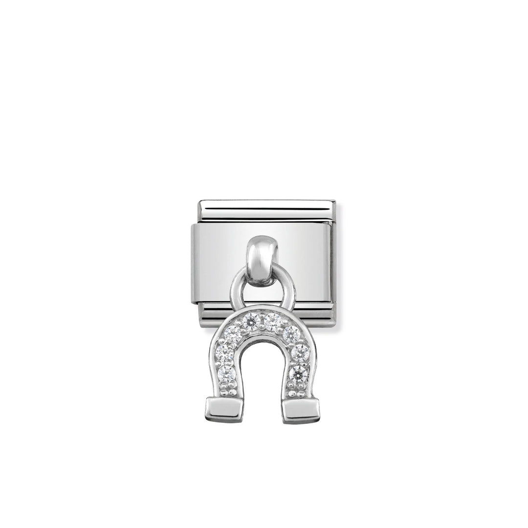 Nomination Classic Link 331800/03 Horseshoe Charm with CZ & Sterling Silver