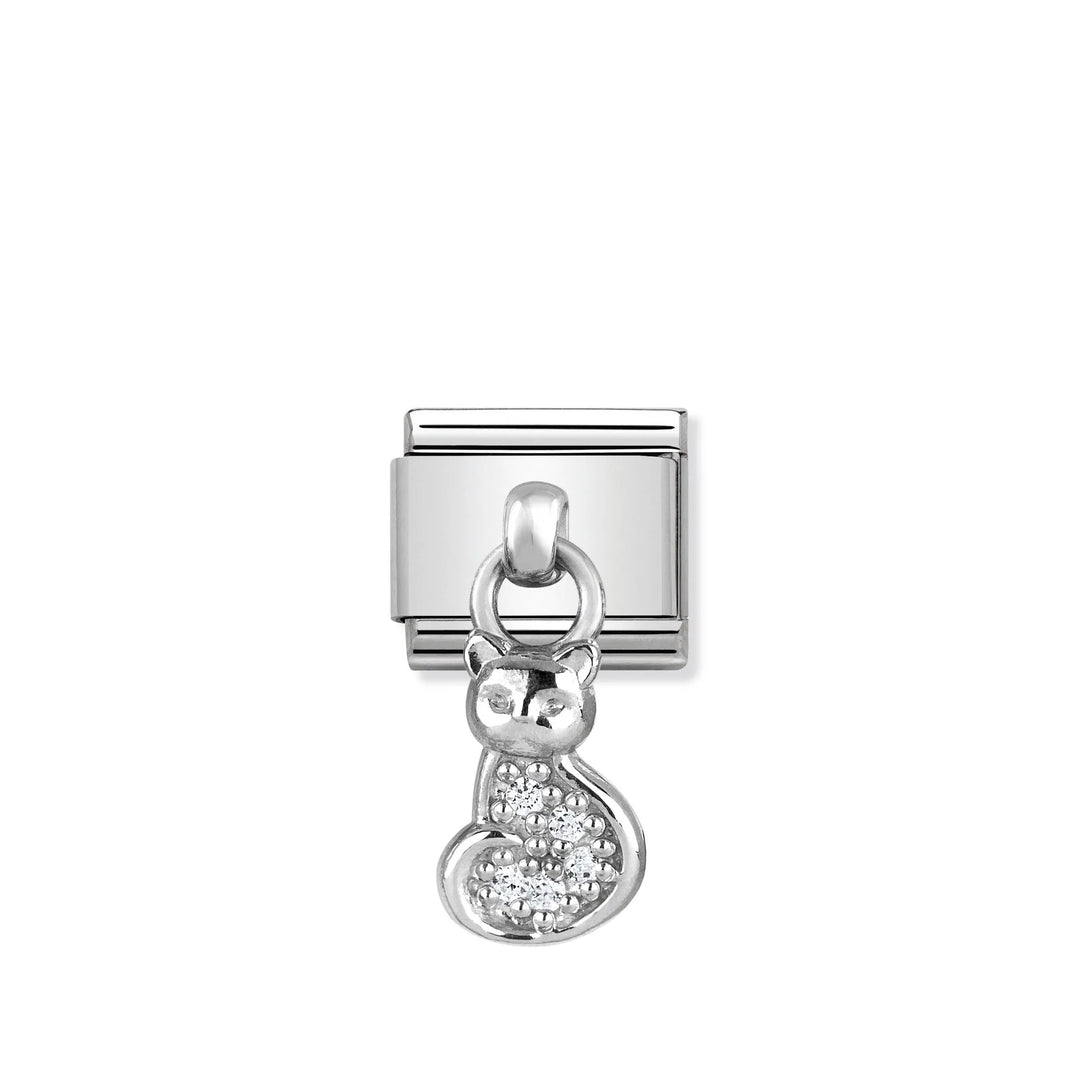 Nomination Classic Link 331800/18 Cat Charm with CZ & Sterling Silver
