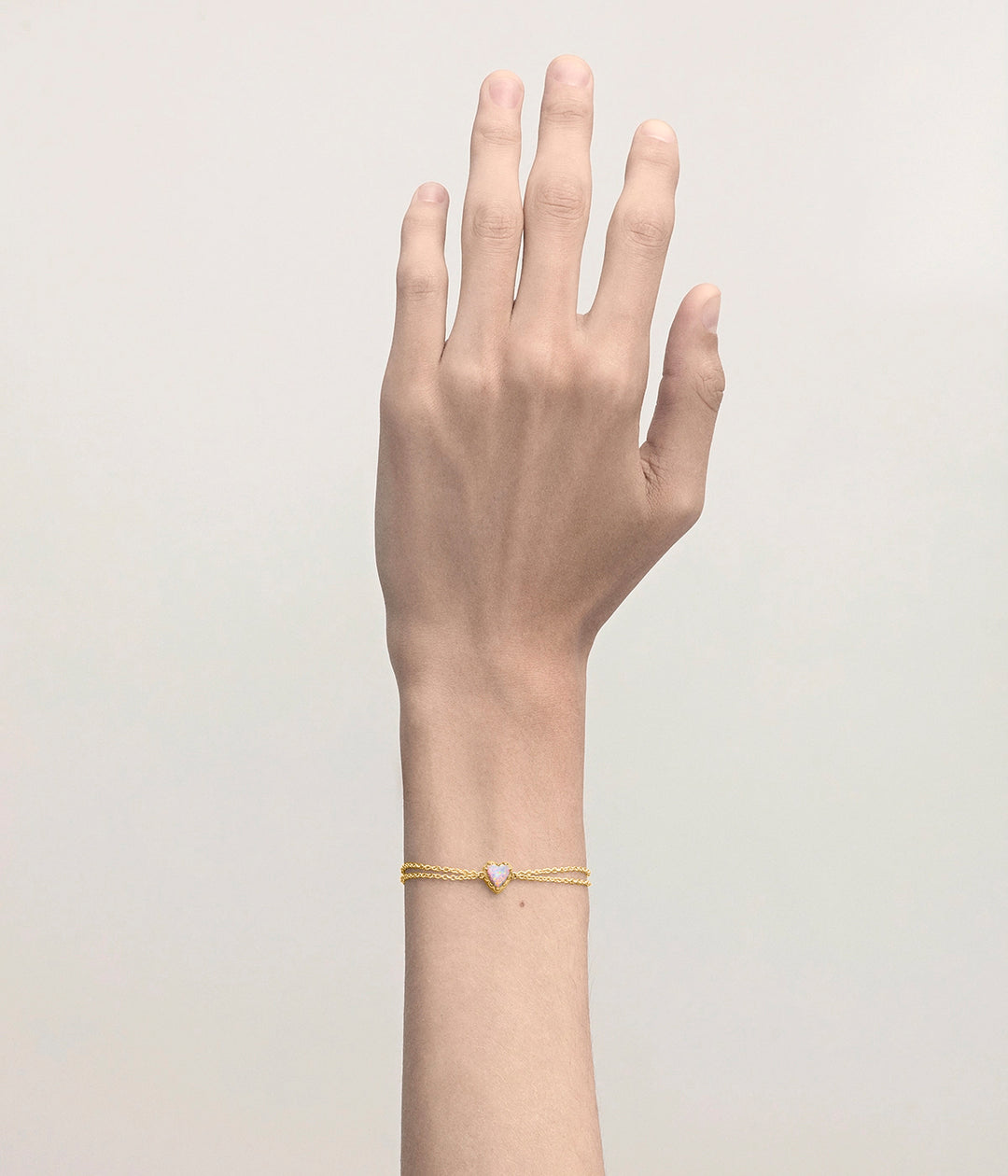 Stolen Gold Plated Love Claw Bracelet - Pink Bello Opal