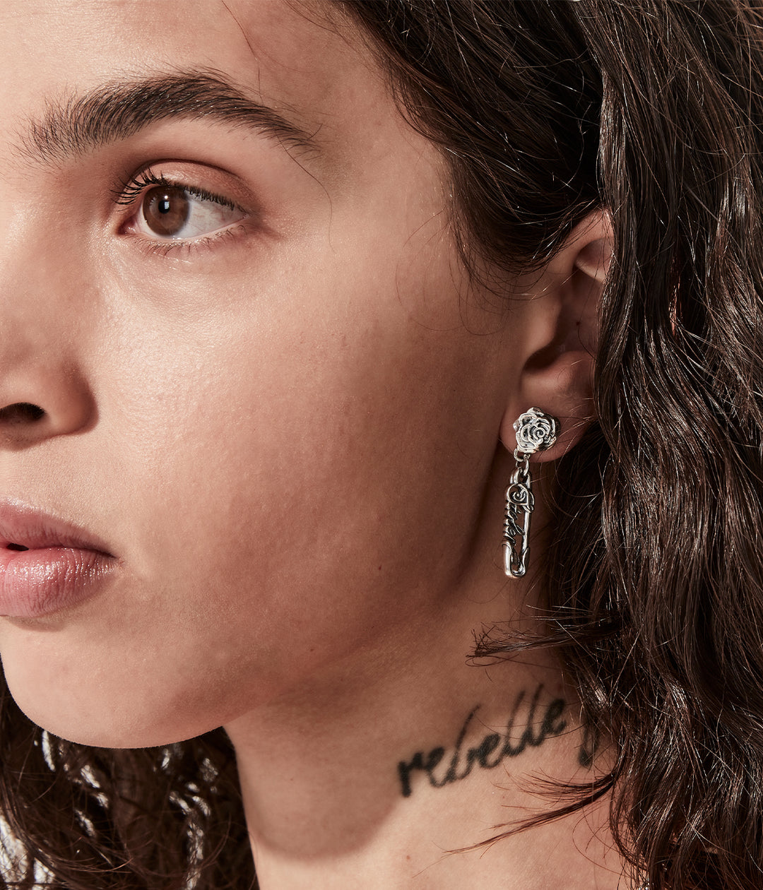 Stolen Silver Rose Pin Earrings
