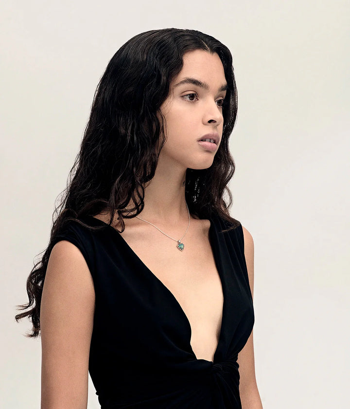 Stolen Silver Love Claw Necklace - Opal
