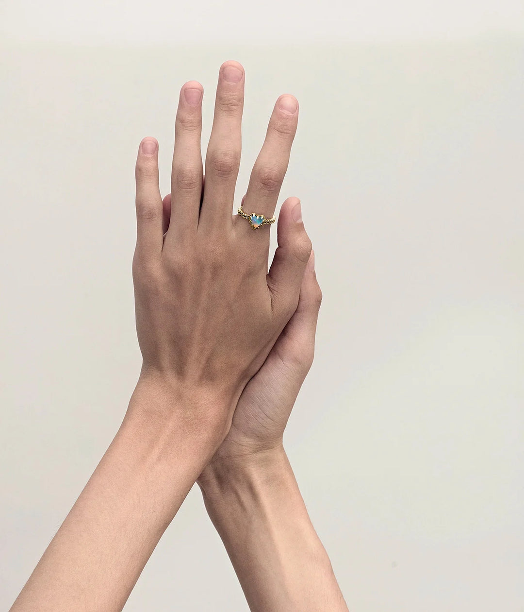 Stolen Gold Plated Mini Love Claw Ring - Bello Opal