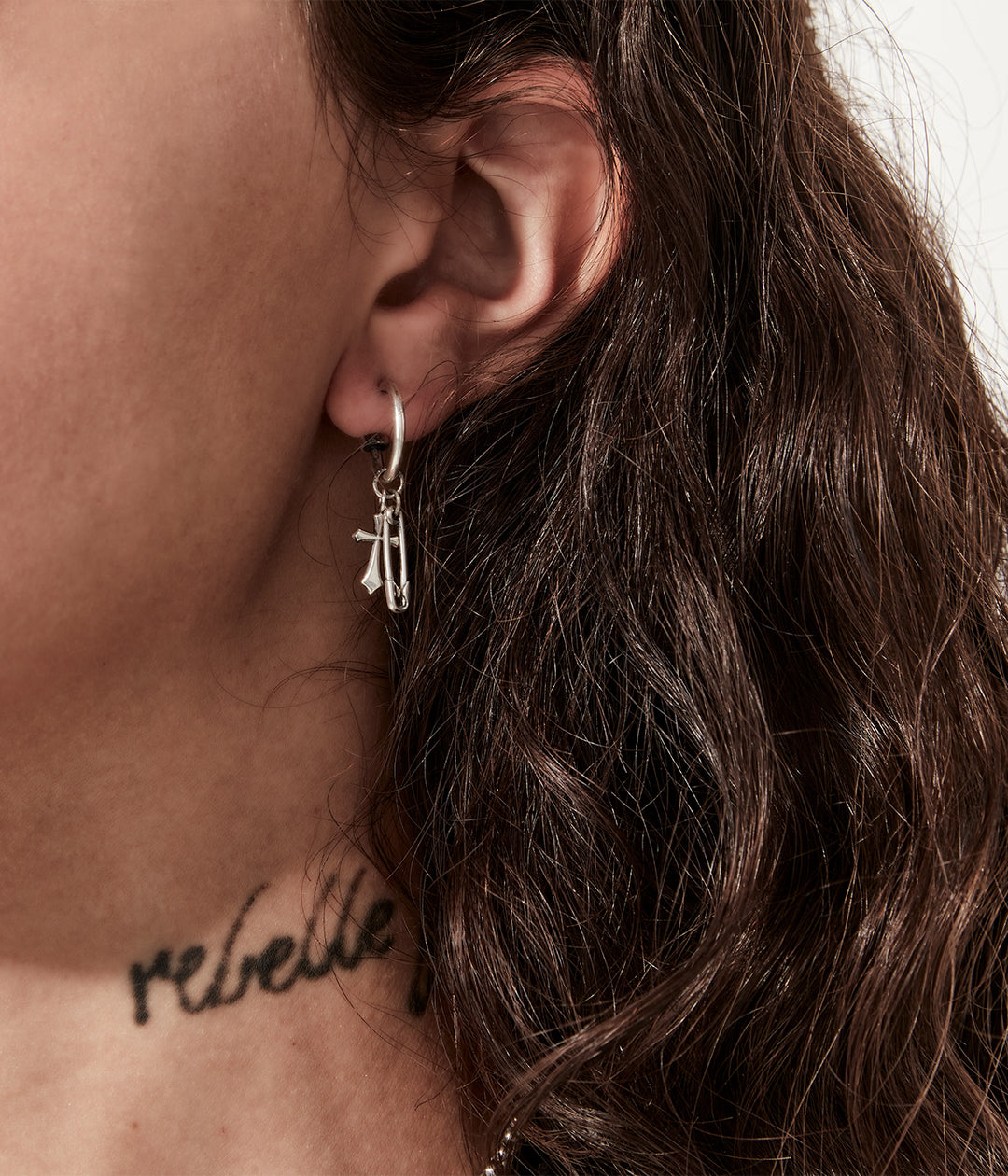 Stolen Silver Gothic Pin Earrings
