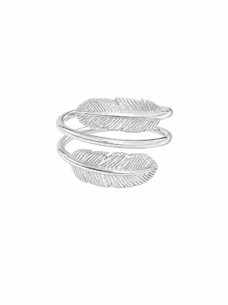 LT Sterling Silver Double Feather Ring