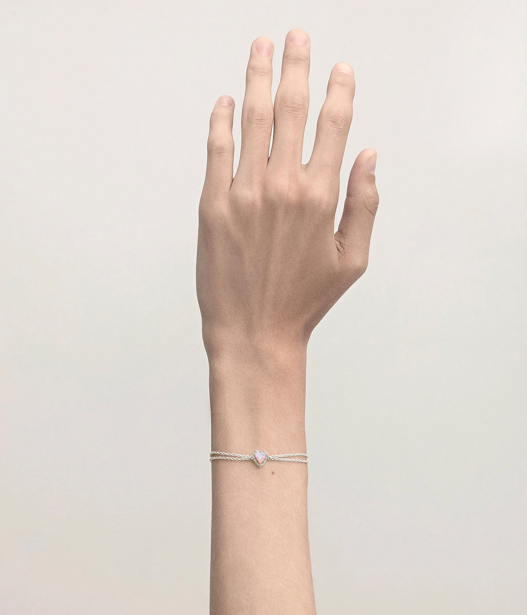 Stolen Silver Love Claw Bracelet - Pink Bello Opal