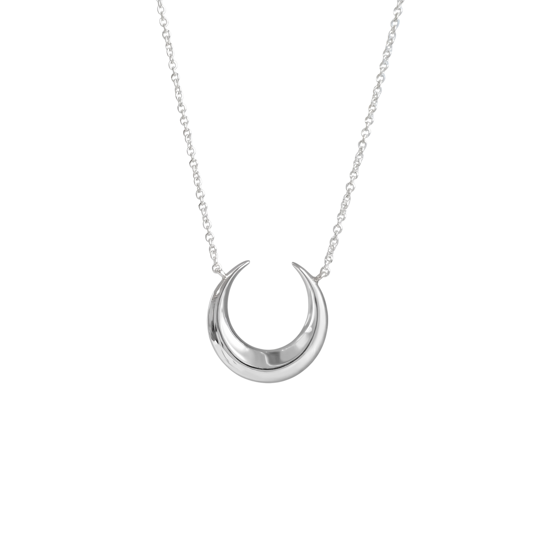 LT Sterling Silver  Harvest Moon Crescent Necklace