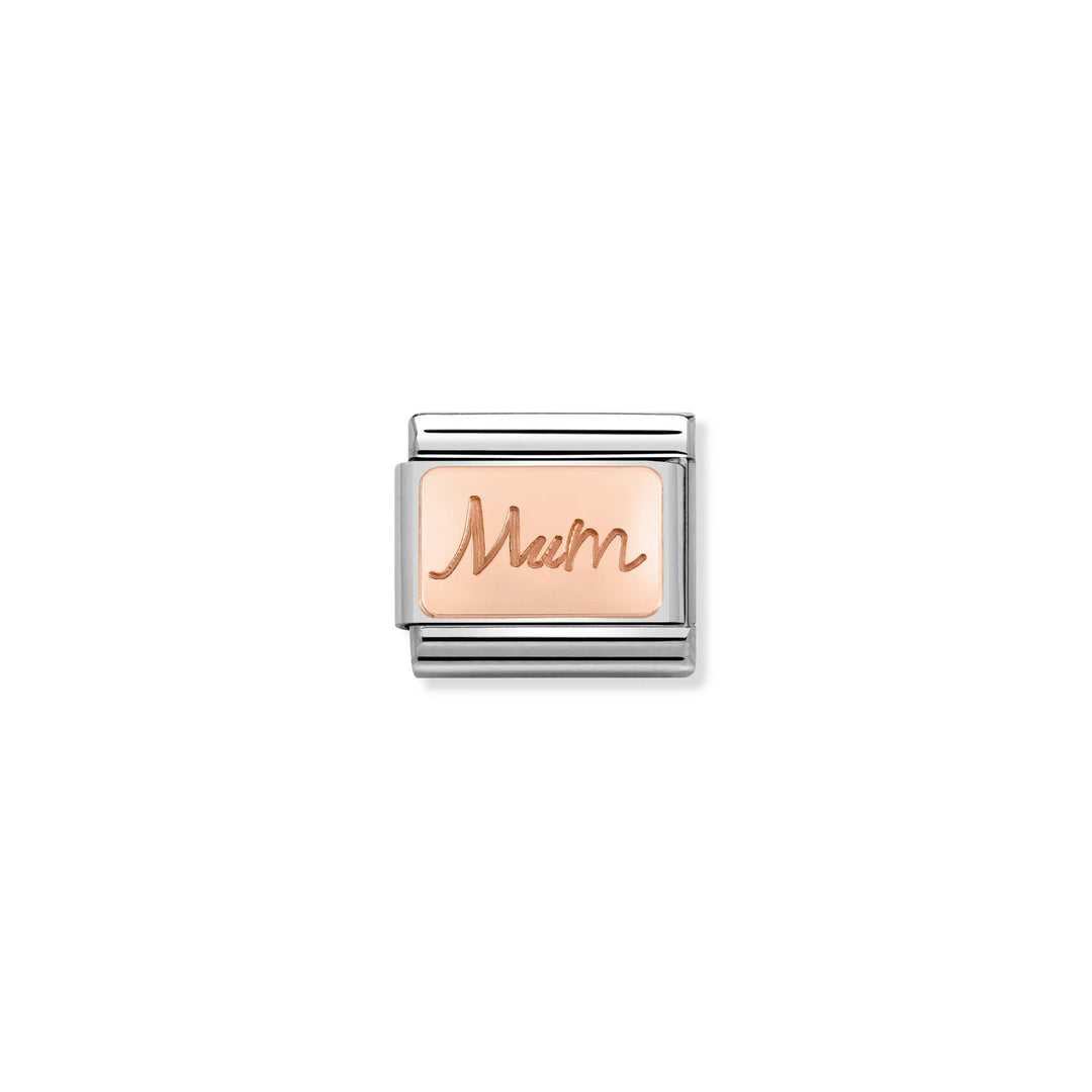 Nomination Classic Link 430101/34 Mum Plate in 9k Rose Gold