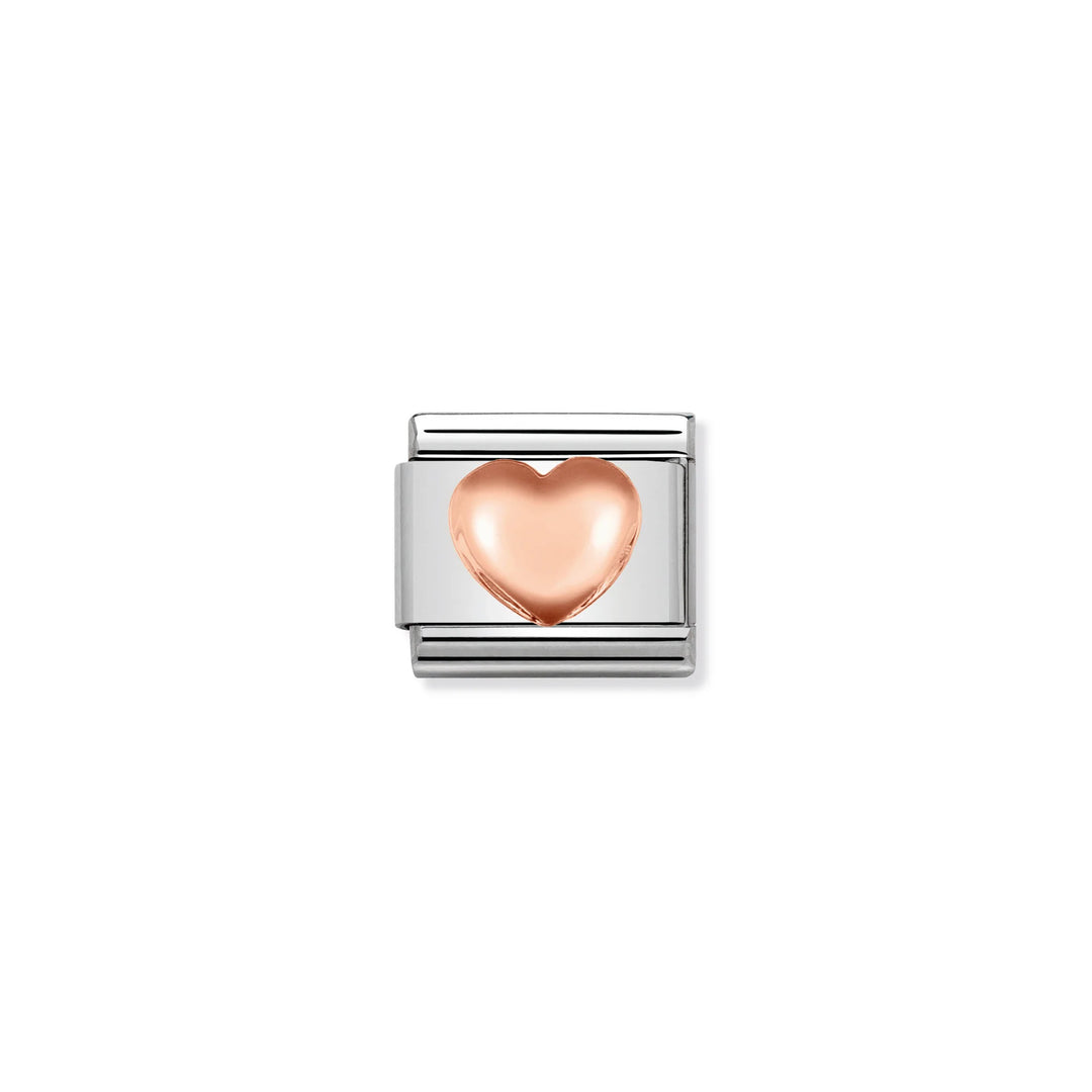 Nomination Classic Link 430104/22 Raised Heart in 9k Rose Gold