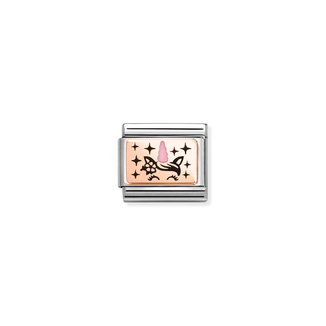 Nomination Classic Link 430204/03 Unicorn Horn in 9k Rose Gold & Enamel