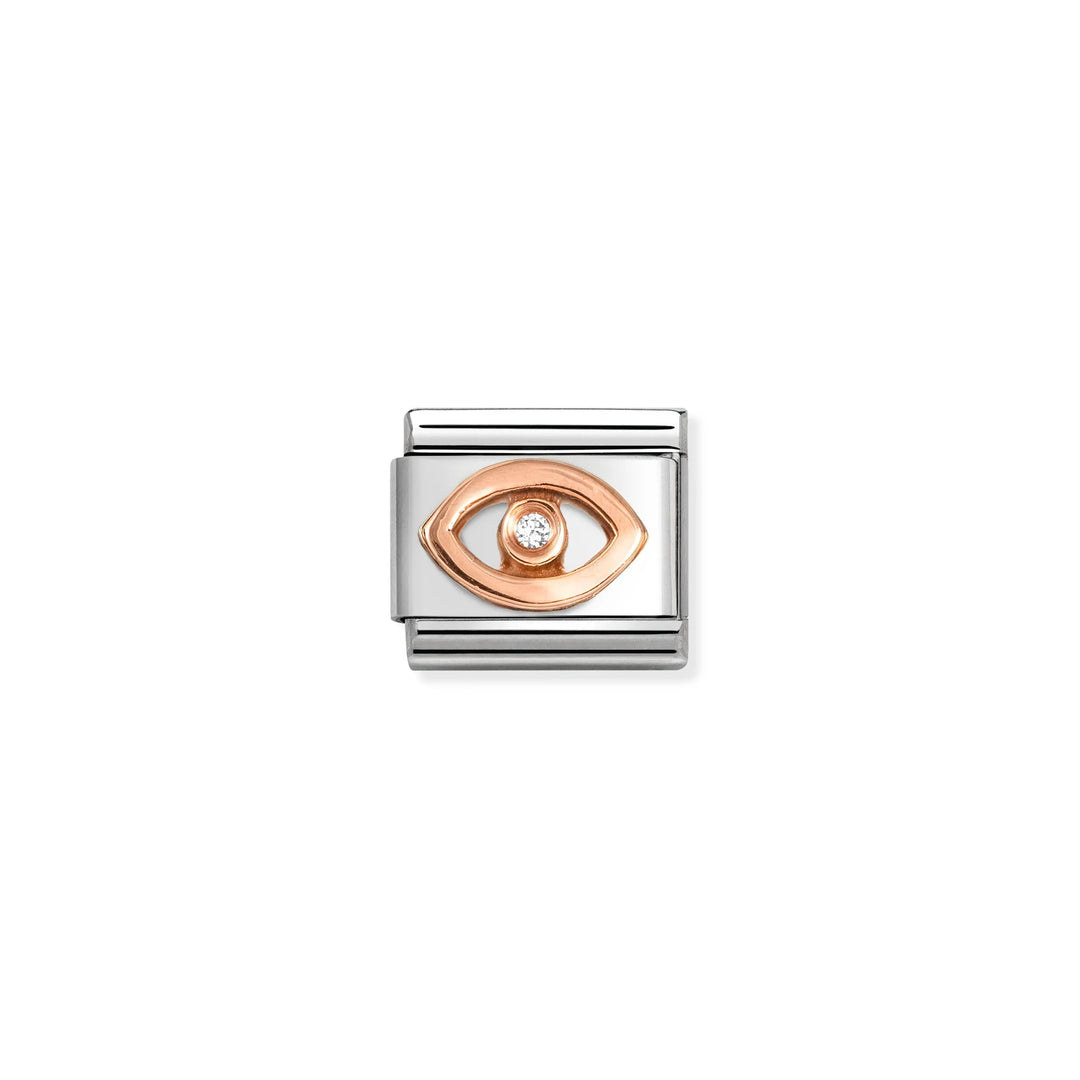 Nomination Classic Link 430305/49 Eye with CZ in 9k Rose Gold