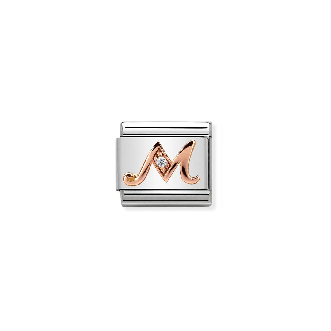 Nomination Classic Link 430310/13 Letter M in 9k Rose Gold
