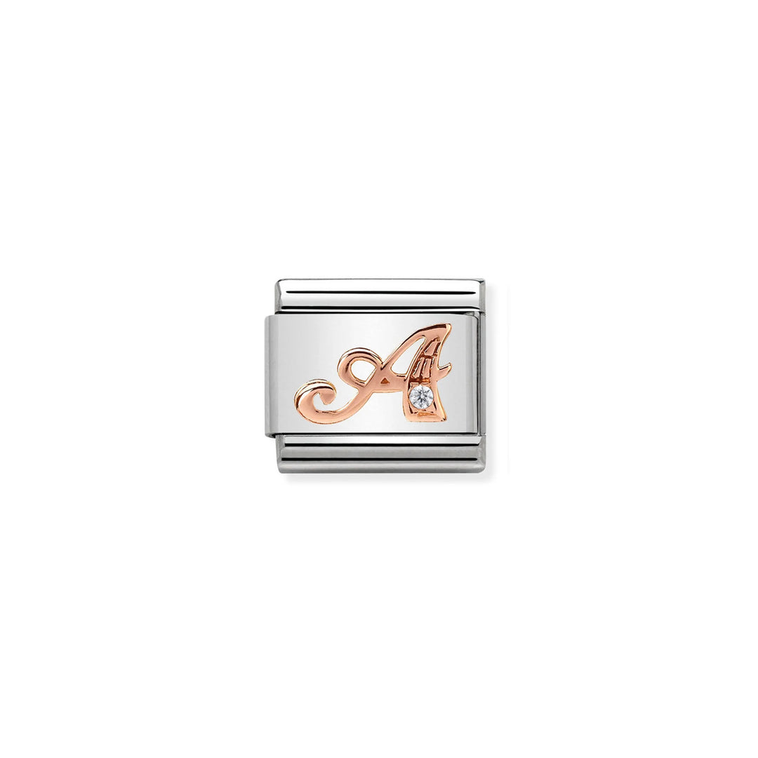 Nomination Classic Link 430310/01 Letter A in 9k Rose Gold