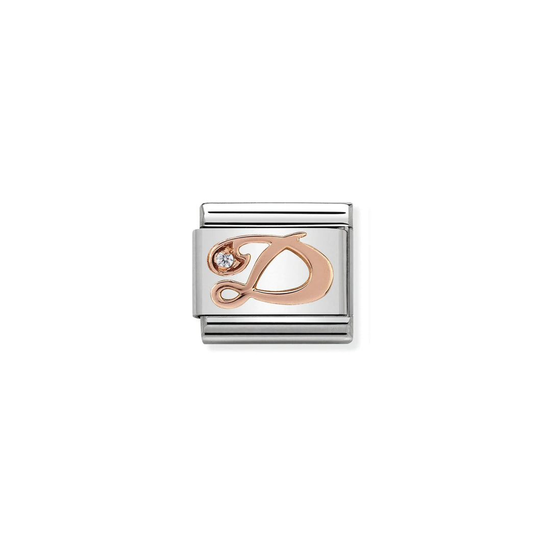 Nomination Classic Link 430310/04 Letter D in 9k Rose Gold