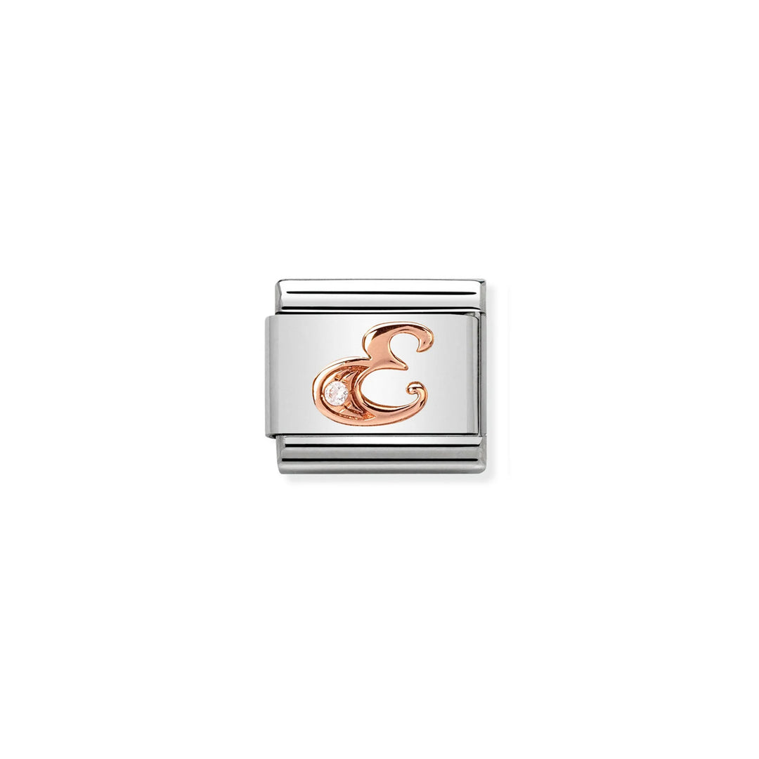 Nomination Classic Link 430310/05 Letter E in 9k Rose Gold