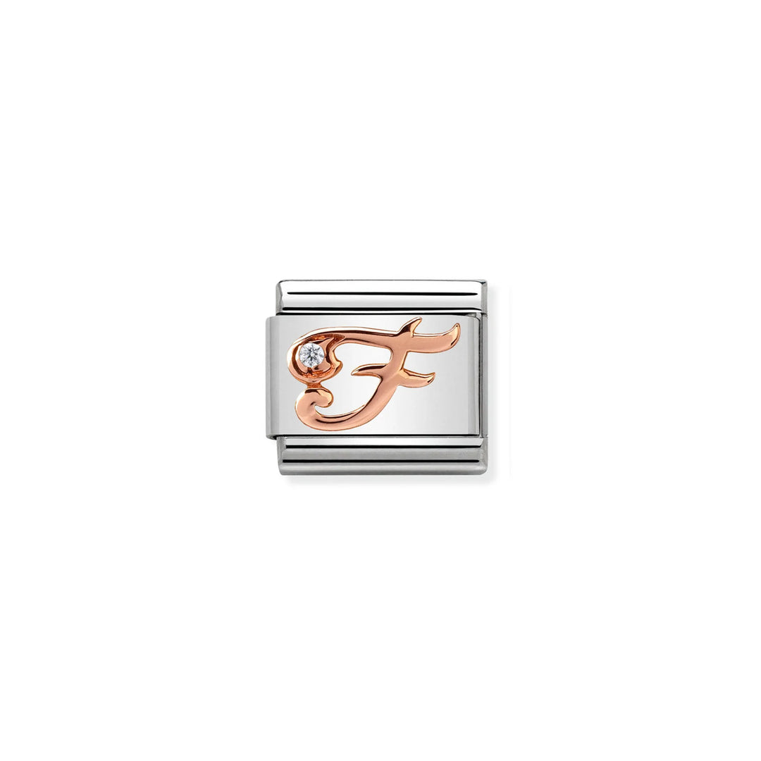 Nomination Classic Link 430310/06 Letter F in 9k Rose Gold