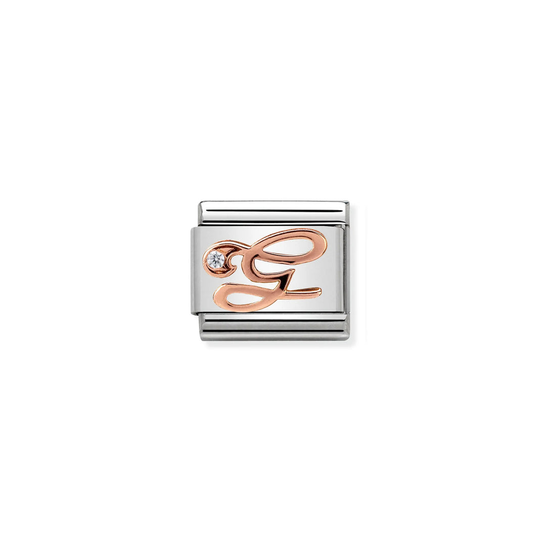 Nomination Classic Link 430310/07 Letter G in 9k Rose Gold