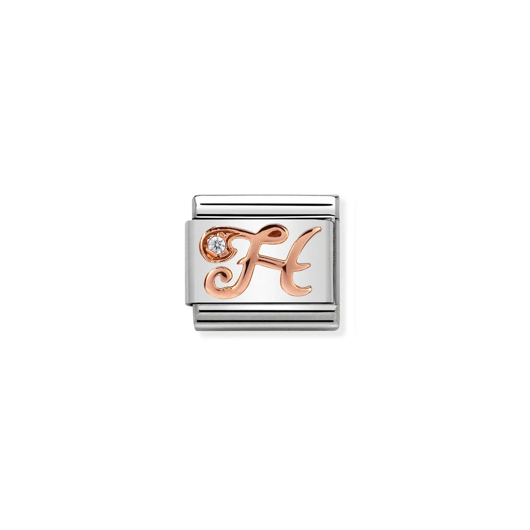 Nomination Classic Link 430310/08 Letter H in 9k Rose Gold