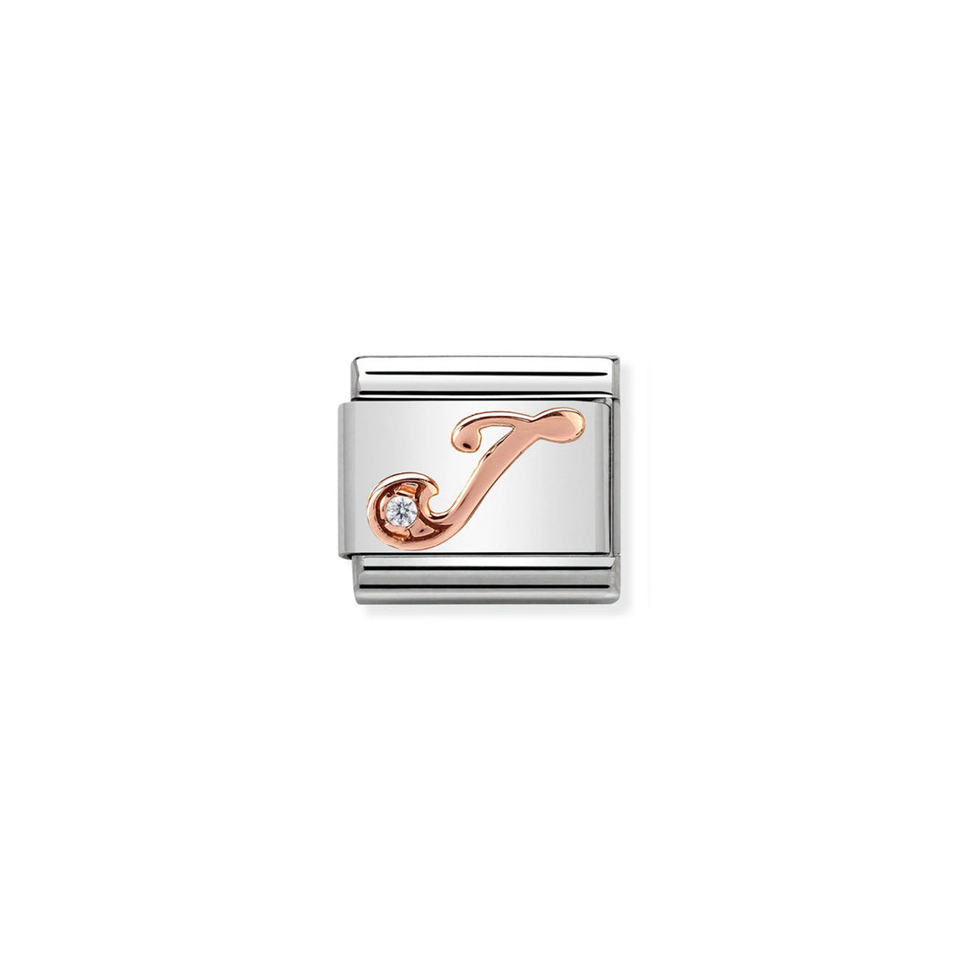 Nomination Classic Link 430310/10 Letter J in 9k Rose Gold