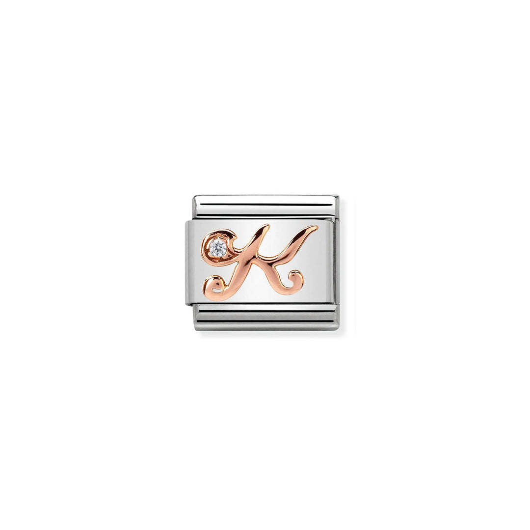 Nomination Classic Link 430310/11 Letter K in 9k Rose Gold