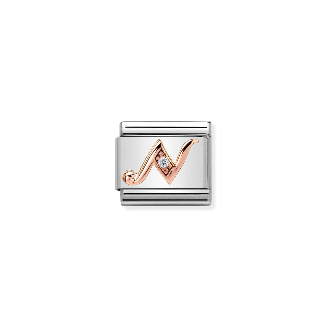 Nomination Classic Link 430310/14 Letter N in 9k Rose Gold