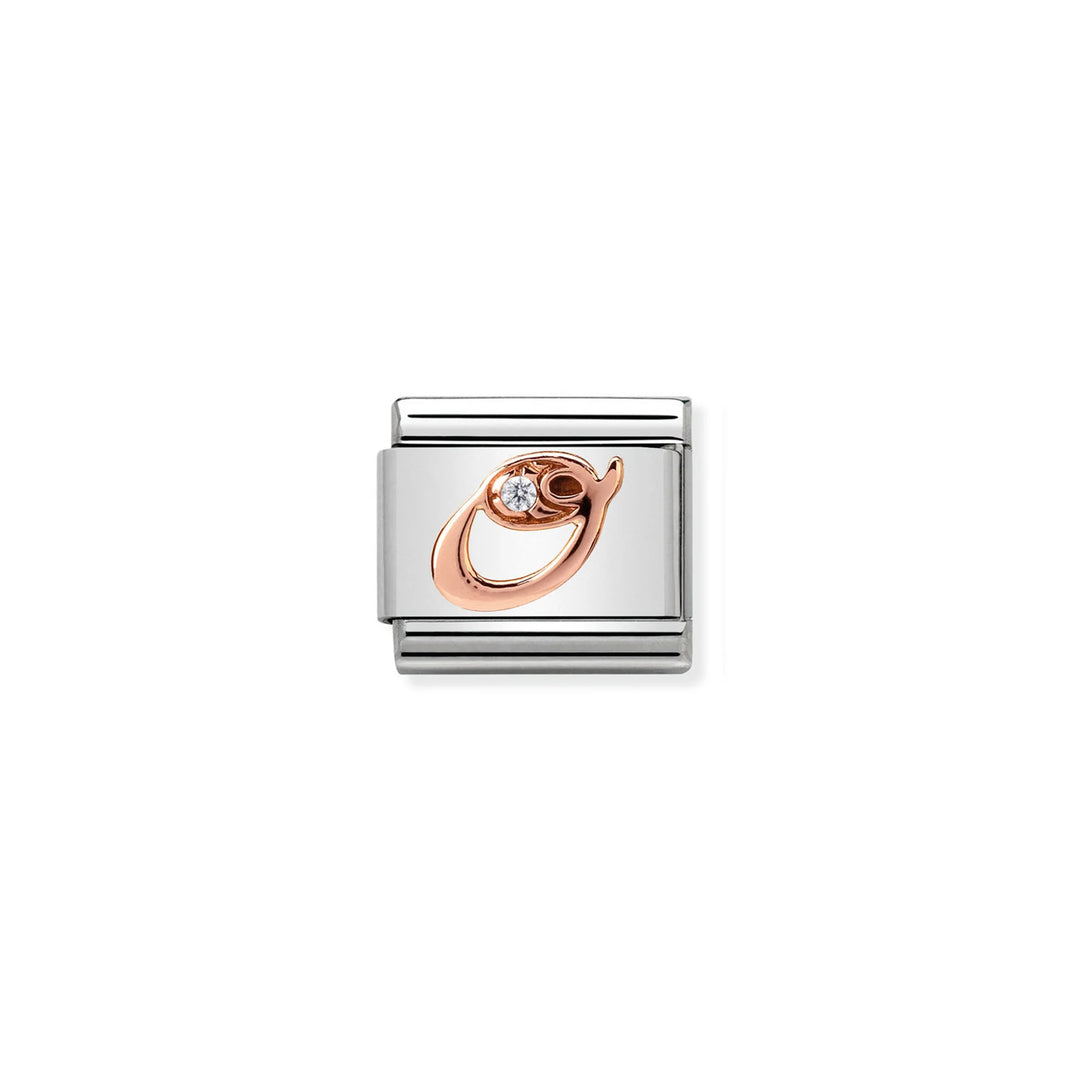 Nomination Classic Link 430310/15 Letter O in 9k Rose Gold