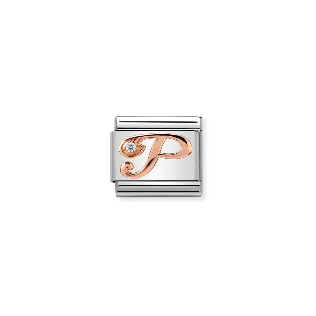 Nomination Classic Link 430310/16 Letter P in 9k Rose Gold