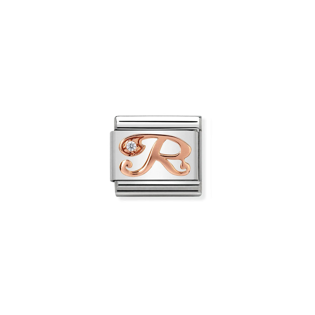 Nomination Classic Link 430310/18 Letter R in 9k Rose Gold