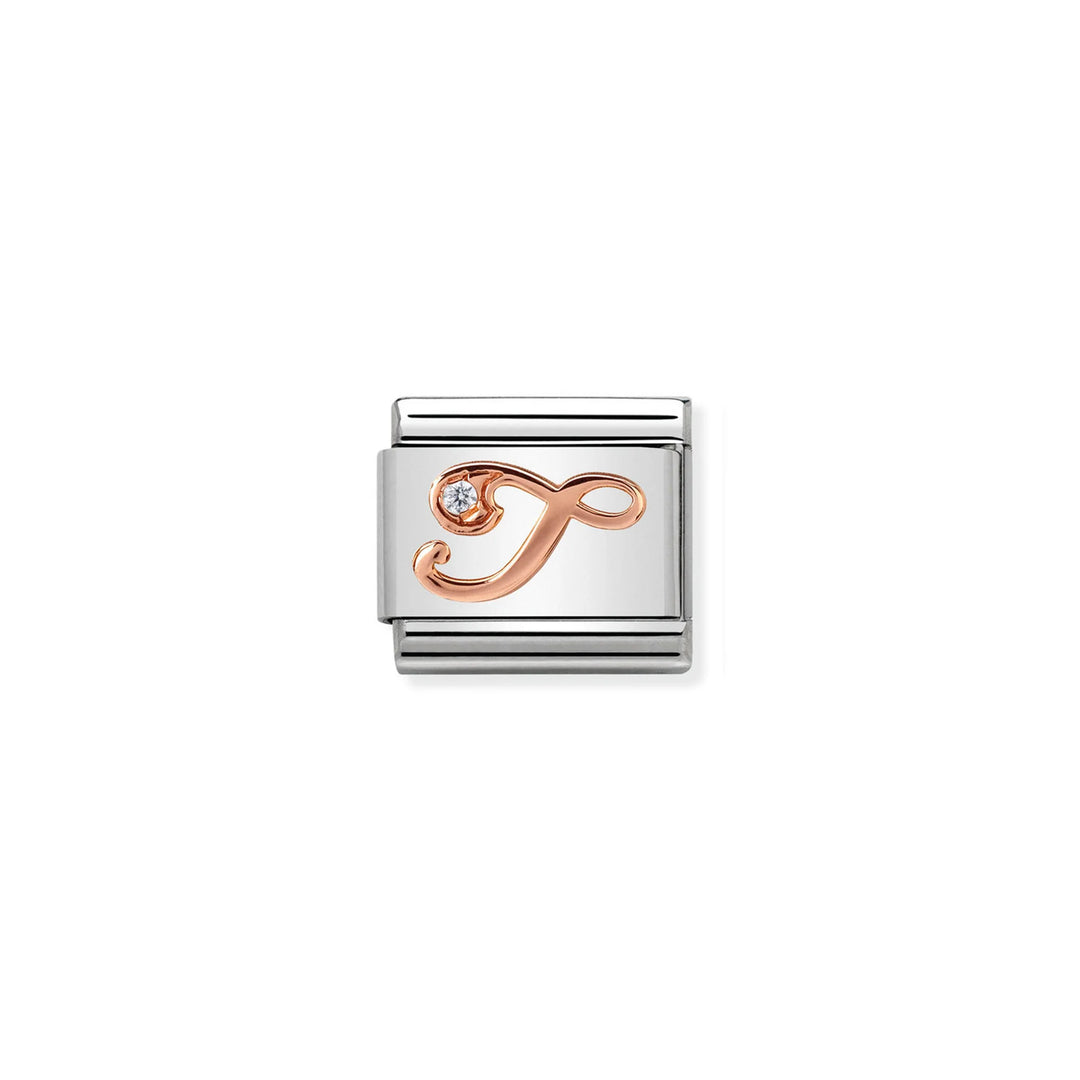 Nomination Classic Link 430310/20 Letter T in 9k Rose Gold
