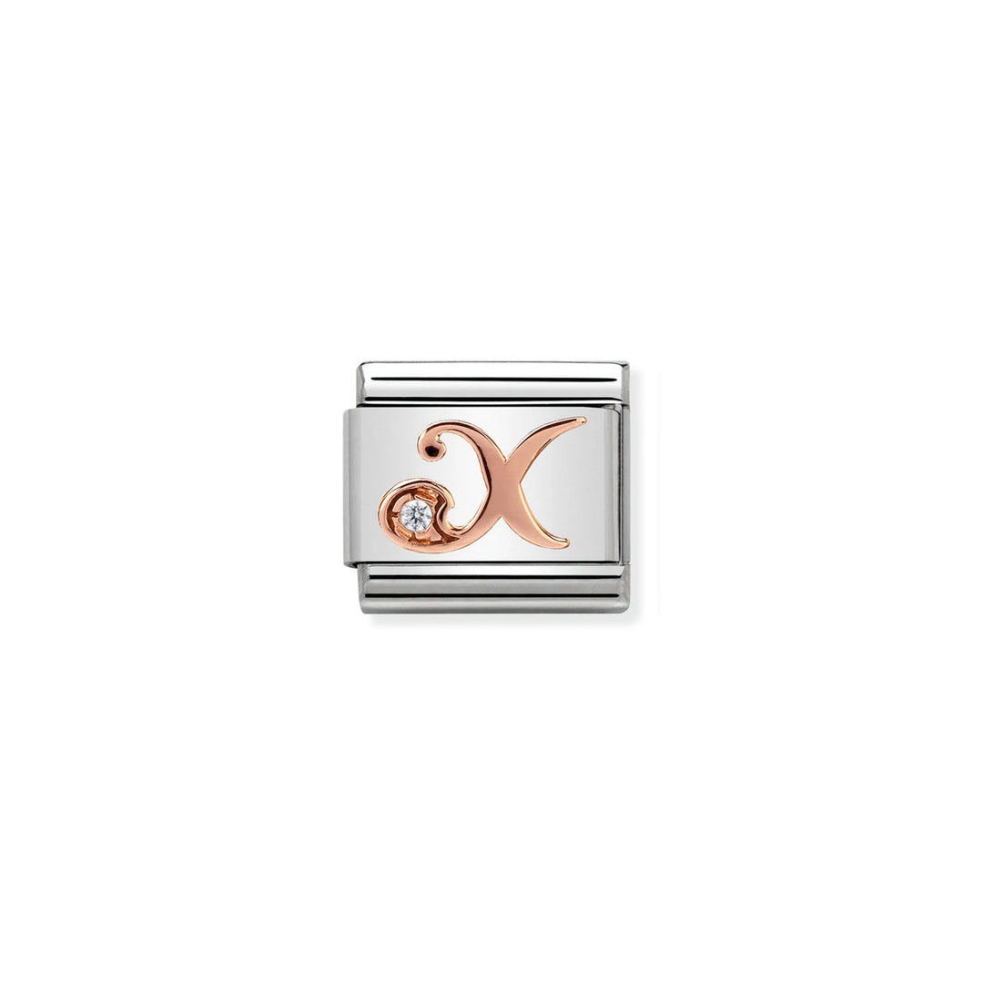 Nomination Classic Link 430310/24 Letter X in 9k Rose Gold
