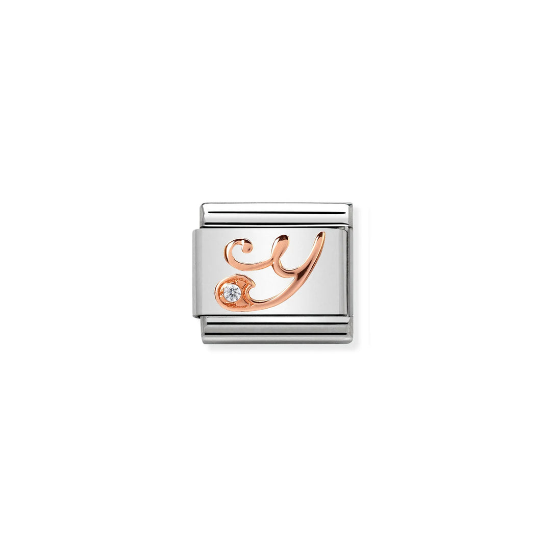 Nomination Classic Link 430310/25 Letter Y in 9k Rose Gold
